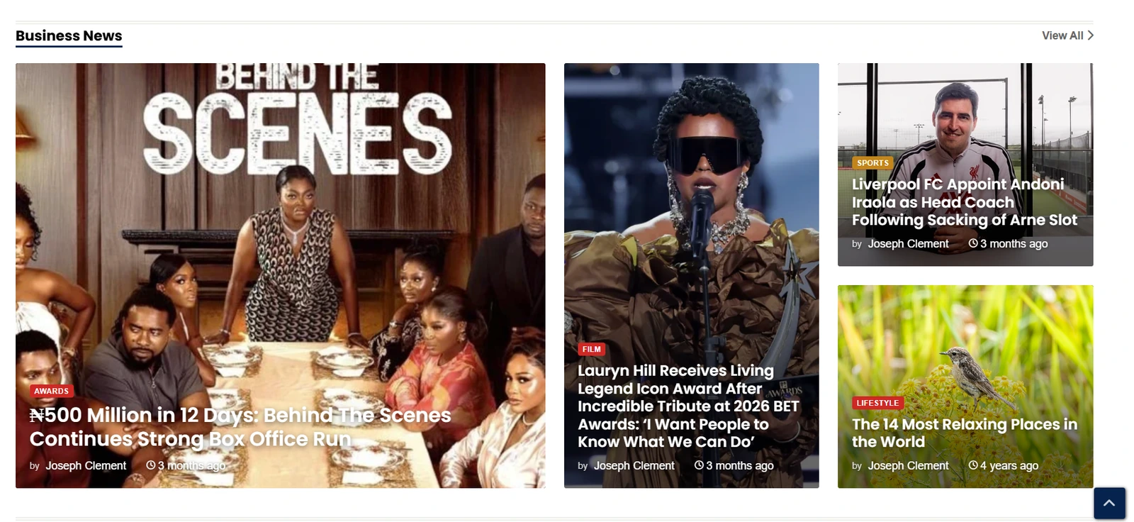 Brievs story grid and featured coverage