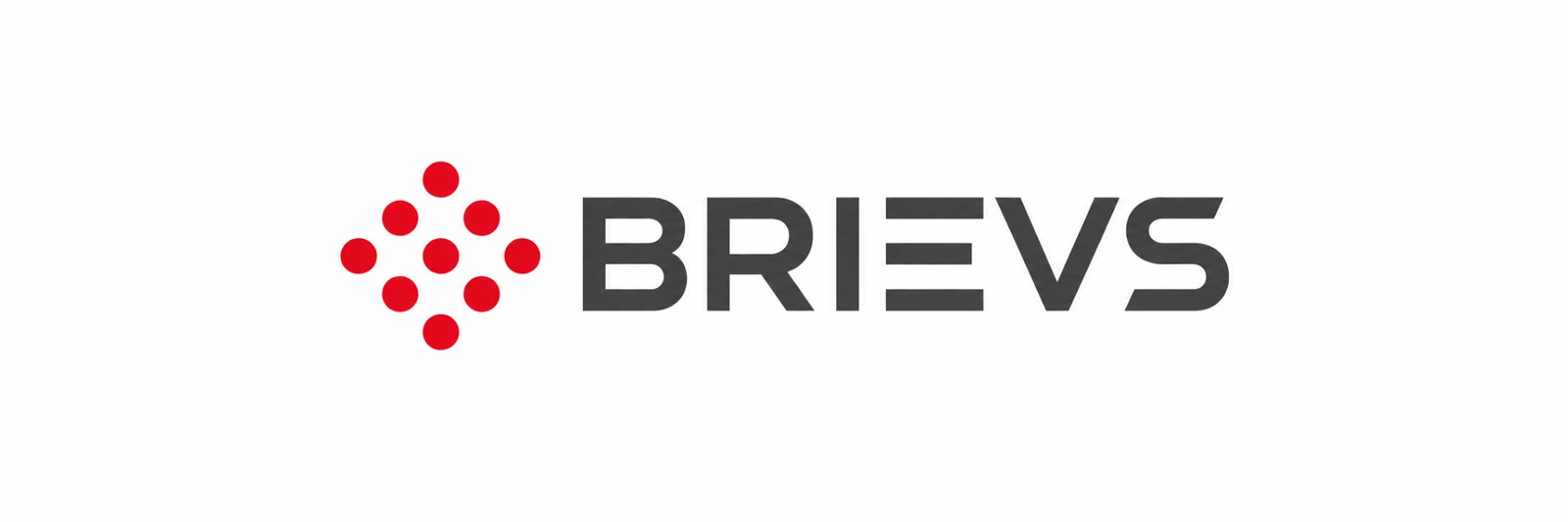 Brievs red dot symbol and dark wordmark on white