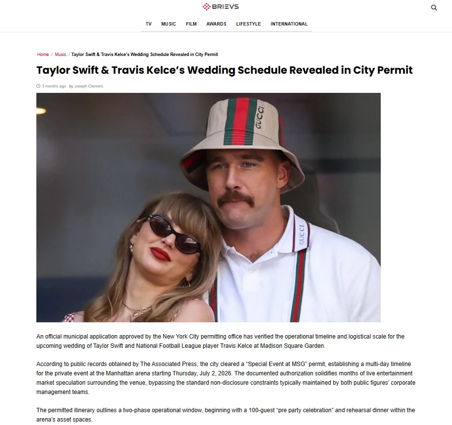 Brievs article opening and reading layout