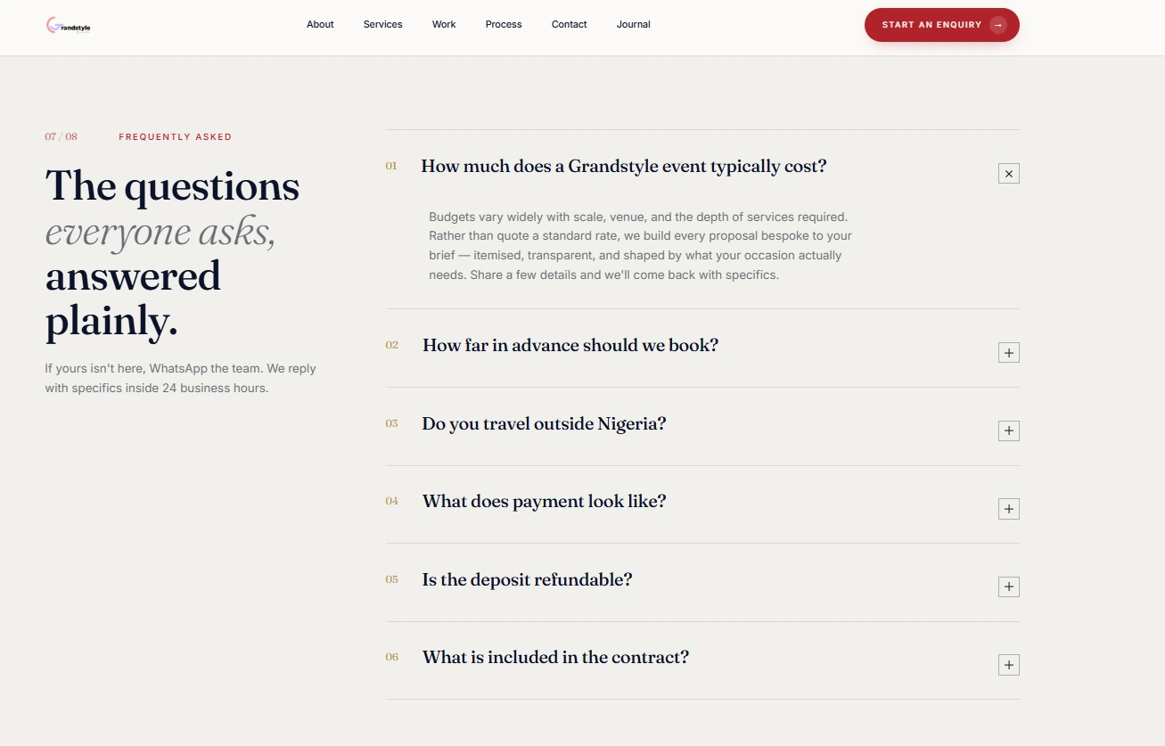 Grandstyle frequently asked questions