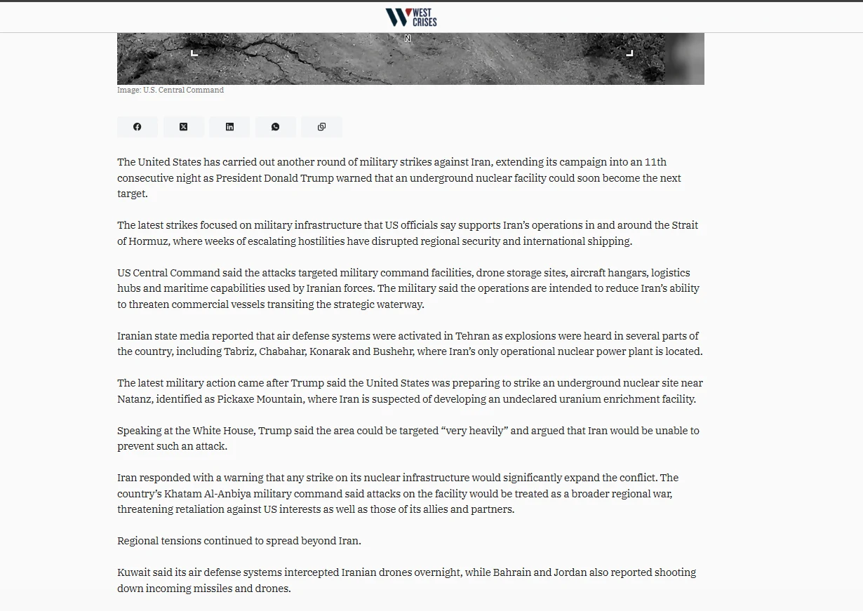 Focused article reading layout